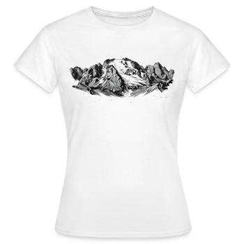 Silhouette de Marmolada Reine des sommets des Dolomites - T-shirt Femme - blanc - Devant - AI Model Female 172 dark (172cm)