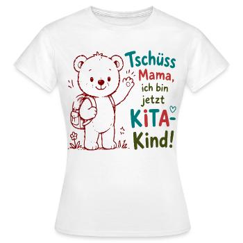 Kita Abschied Bär Motiv - Frauen T-Shirt - Weiß - Vorne - AI Model Female 172 dark (172cm)