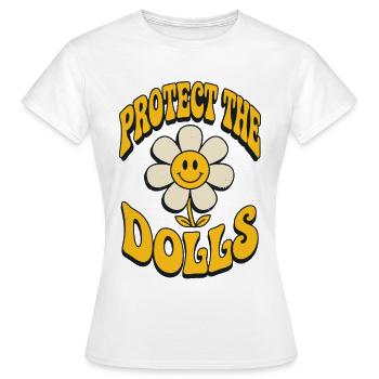 Protect The Dolls Blume Retro - Frauen T-Shirt - Weiß - Vorne - AI Model Female 172 dark (172cm)