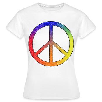Frieden in Regenbogenfarben - Frauen T-Shirt - Weiß - Vorne - AI Model Female 172 dark (172cm)