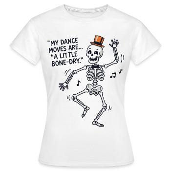 Skelett-Tanz-Zylinder - Frauen T-Shirt - Weiß - Vorne - AI Model Female 172 dark (172cm)