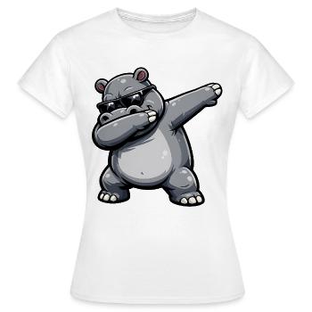 Dabbing Nilpferd - Frauen T-Shirt - Weiß - Vorne - AI Model Female 172 dark (172cm)