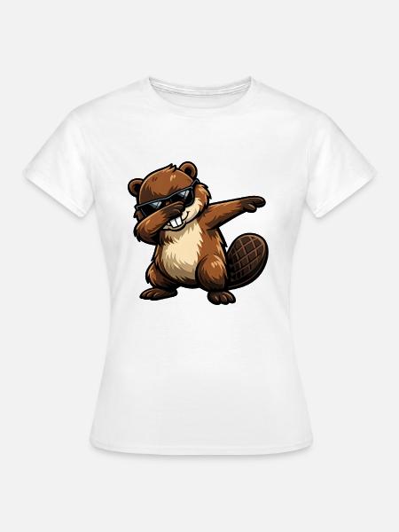 Dabbing Biber - Frauen T-Shirt - Weiß