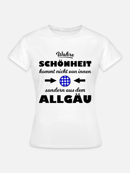 Blauer Allgäu Hoodie - Frauen T-Shirt - Weiß