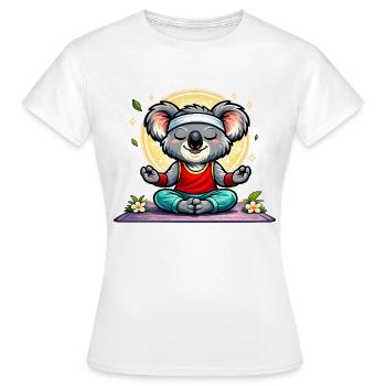 Süßer Koala beim Yoga - Frauen T-Shirt - Weiß - Vorne - AI Model Female 172 dark (172cm)
