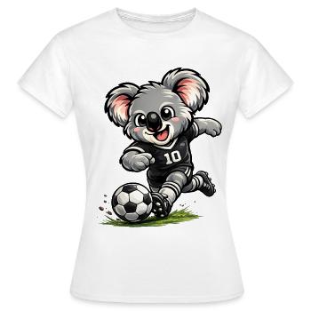 Süßer Koala spielt Fußball - Frauen T-Shirt - Weiß - Vorne - AI Model Female 172 dark (172cm)