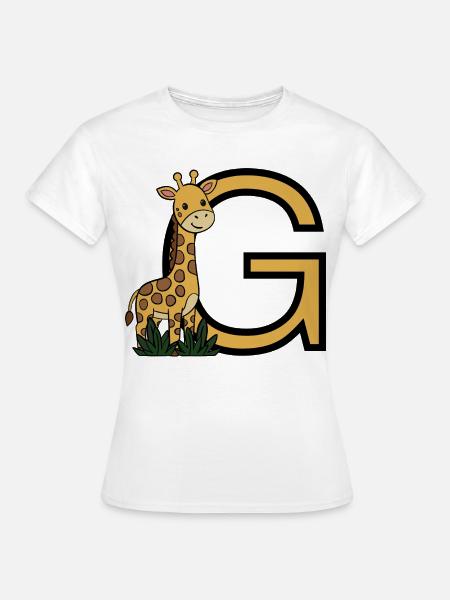 Giraffe Buchstabe G - Frauen T-Shirt - Weiß
