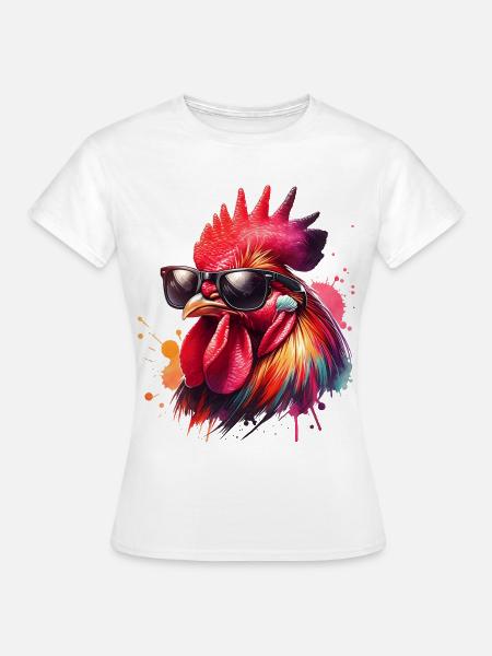 Hahn Motiv - Frauen T-Shirt - Weiß