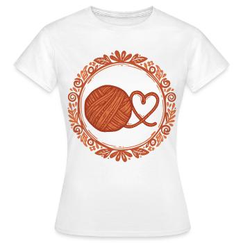 Crochet Yarn Heart Funny Crochet Lover Mothers Day - Women's T-Shirt - white - Front - AI Model Female 172 dark (172cm)