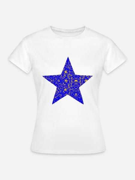 Glimmernder Blaustern mit Goldsprenkeln - Frauen T-Shirt - Weiß