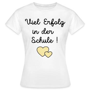Erfolg Schule Herz - Frauen T-Shirt - Weiß - Vorne - AI Model Female 172 dark (172cm)