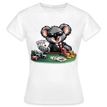 Süßer Koala spielt Poker - Frauen T-Shirt - Weiß - Vorne - AI Model Female 172 dark (172cm)