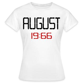 60. Geburtstag August 1966 - Frauen T-Shirt - Weiß - Vorne - AI Model Female 172 dark (172cm)