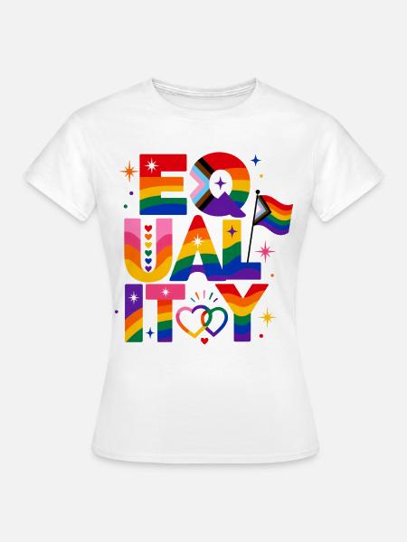 Equality Regenbogen Pride Spruch Statement Retro - Frauen T-Shirt - Weiß