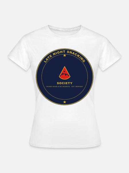 Nacht Snack Gesellschaft Emblem - Frauen T-Shirt - Weiß