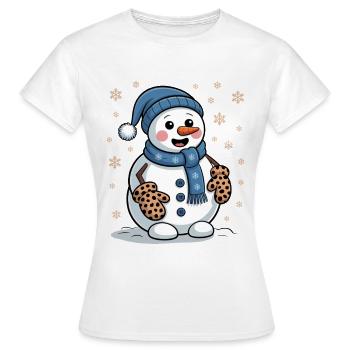Schneemann - Frauen T-Shirt - Weiß - Vorne - AI Model Female 172 dark (172cm)