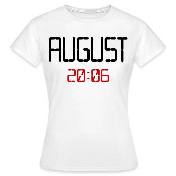 August 2006, 20. Geburtstag - Frauen T-Shirt - Weiß - Vorne - AI Model Female 172 dark (172cm)
