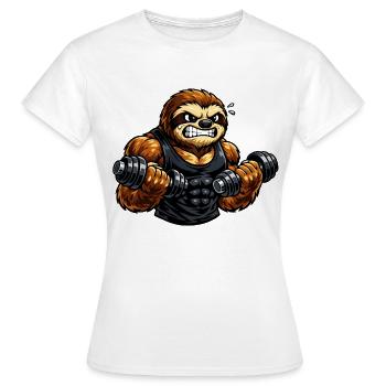 Starkes Faultier beim Bodybuilding - Frauen T-Shirt - Weiß - Vorne - AI Model Female 172 dark (172cm)
