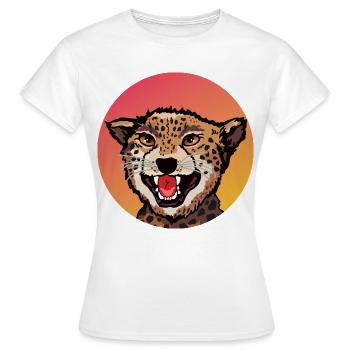 Farbenfrohes Leopard Design im Retro Look - Frauen T-Shirt - Weiß - Vorne - AI Model Female 172 dark (172cm)