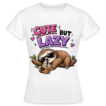 Süß aber faul Faultier mit Eiskaffee - Frauen T-Shirt - Weiß - Vorne - AI Model Female 172 dark (172cm)