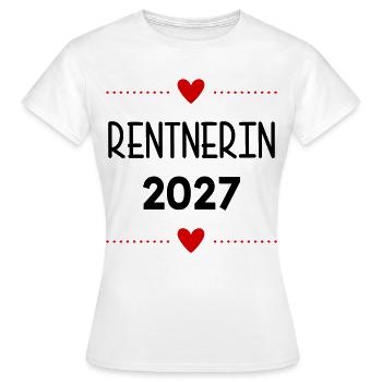 Rente, Rentnerin 2027 Herz - Frauen T-Shirt - Weiß - Vorne - AI Model Female 172 dark (172cm)
