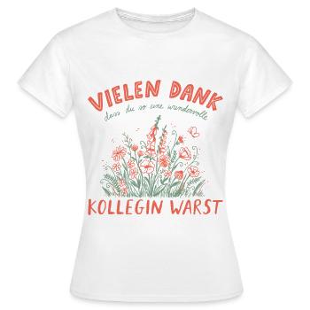 Kollegin Abschied Retro Blumen Jobwechsel Rente - Frauen T-Shirt - Weiß - Vorne - AI Model Female 172 dark (172cm)