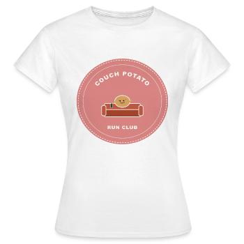 Logo du club de course Couchpotato - T-shirt Femme - blanc - Devant - AI Model Female 172 dark (172cm)