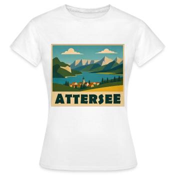 Attersee Minimal - Frauen T-Shirt - Weiß - Vorne - AI Model Female 172 dark (172cm)