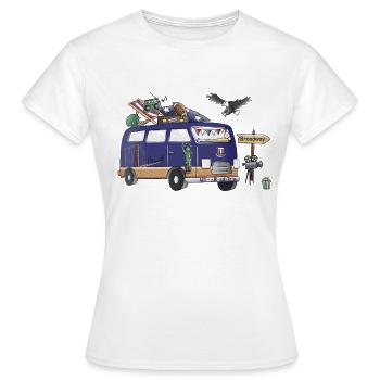 USA Camper Motiv Vanlife Camping Urlaub - Frauen T-Shirt - Weiß - Vorne - AI Model Female 172 dark (172cm)