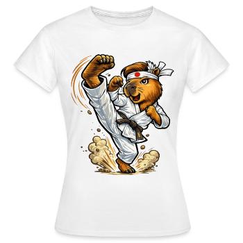 Süßes Capybara macht Karate - Frauen T-Shirt - Weiß - Vorne - AI Model Female 172 dark (172cm)