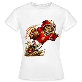 Süßes Capybara spielt American Football - Frauen T-Shirt - Weiß - Vorne - AI Model Female 172 dark (172cm)