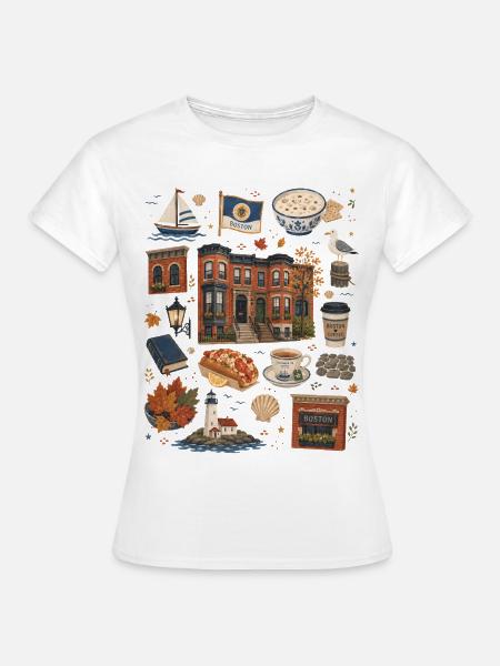 Boston | Küste & Geschichte - Frauen T-Shirt - Weiß