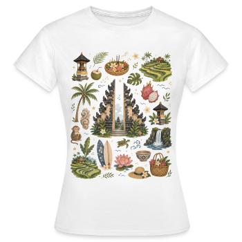 Bali | Temples, tropiques et soif de voyage - T-shirt Femme - blanc - Devant - AI Model Female 172 dark (172cm)