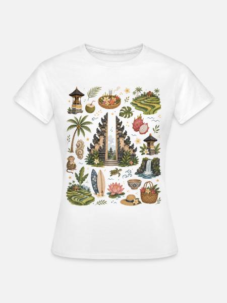 Bali | Tempel, Tropen & Fernweh - Frauen T-Shirt - Weiß