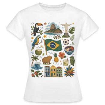 Brazil | Tropics, Football & Joie de vivre - Women's T-Shirt - white - Front - AI Model Female 172 dark (172cm)