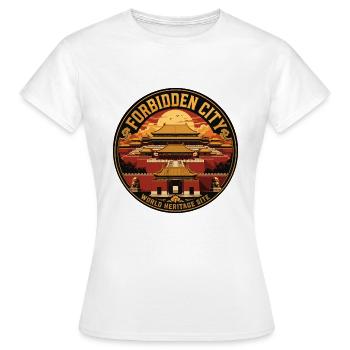Verbotene Stadt Peking Vintage-Abzeichen - Frauen T-Shirt - Weiß - Vorne - AI Model Female 172 dark (172cm)
