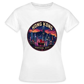 Badge de voyage vintage Hong Kong Skyline - T-shirt Femme - blanc - Devant - AI Model Female 172 dark (172cm)