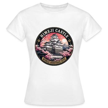 Himeji Castle Japan Vintage Travel Badge - Women's T-Shirt - white - Front - AI Model Female 172 dark (172cm)