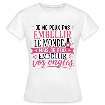 Prothésiste Ongulaire Cadeau humour personnalisé - T-shirt Femme - blanc - Devant - AI Model Female 172 dark (172cm)