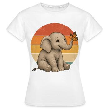 Elephant and butterfly - Women's T-Shirt - white - Front - AI Model Female 172 dark (172cm)