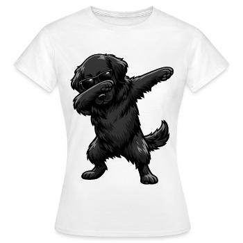 Dabbing Flat Coated Retriever - Women's T-Shirt - white - Front - AI Model Female 172 dark (172cm)
