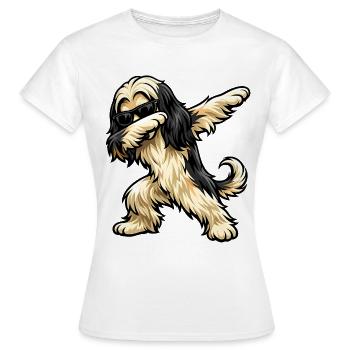 Tapping du lévrier afghan - T-shirt Femme - blanc - Devant - AI Model Female 172 dark (172cm)