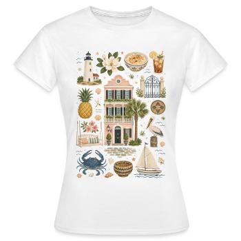 Charleston | Südstaaten, Küste & Charme - Frauen T-Shirt - Weiß - Vorne - AI Model Female 172 dark (172cm)
