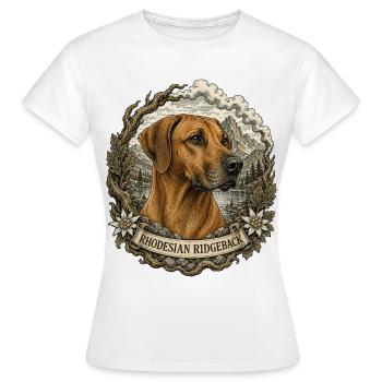 Rhodesian Ridgeback in Vintage Style - Women's T-Shirt - white - Front - AI Model Female 172 dark (172cm)
