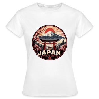 Japan Rising Sun Vintage-Reiseabzeichen - Frauen T-Shirt - Weiß - Vorne - AI Model Female 172 dark (172cm)
