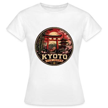 Kyoto Old Japan Vintage-Reiseabzeichen - Frauen T-Shirt - Weiß - Vorne - AI Model Female 172 dark (172cm)