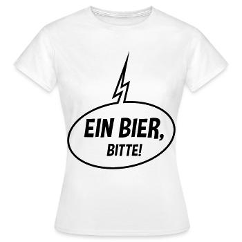 Ein Bier, Bitte! (Sprechblase / Bierchen / Up / B) - Frauen T-Shirt - Weiß - Vorne - AI Model Female 172 dark (172cm)