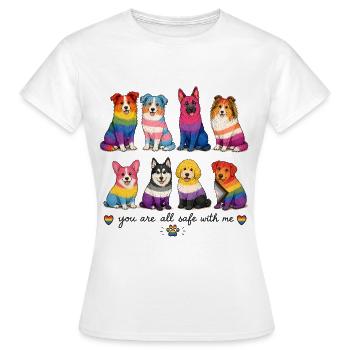 Pride Herding Dogs | You Are All Safe With Me - Frauen T-Shirt - Weiß - Vorne - AI Model Female 172 dark (172cm)