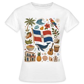 Dominikanische Republik | Karibik & Rhythmus - Frauen T-Shirt - Weiß - Vorne - AI Model Female 172 dark (172cm)