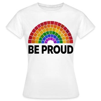 Sois fier | Mosaïque arc-en-ciel | Orgueil | LGBT - T-shirt Femme - blanc - Devant - AI Model Female 172 dark (172cm)